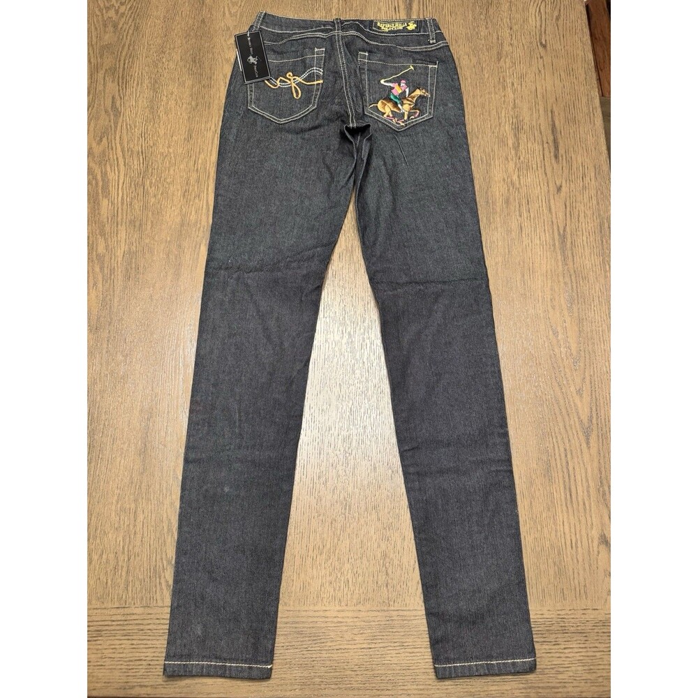 Beverly Hills Polo Club Low Rise Women’s Jeans Size 5/6 Embroidered Logo NWT